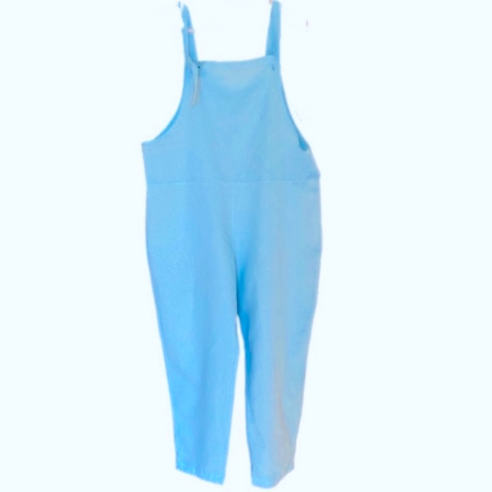 Overalls-Jumpsuit For Women Loose Fit Wide Leg Blue Size 2X